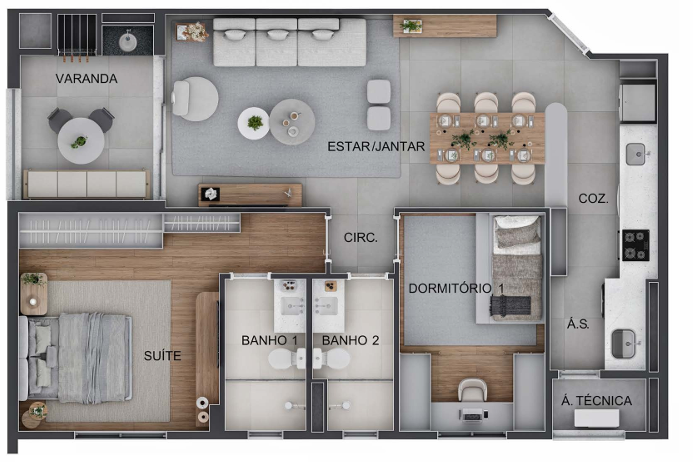 Planta 84m²